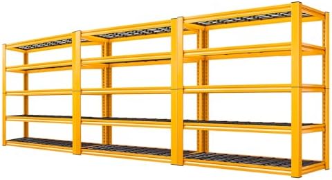 REIBII Orange Garage Shelving 3-Pack Heavy Duty Storage Shelves for School