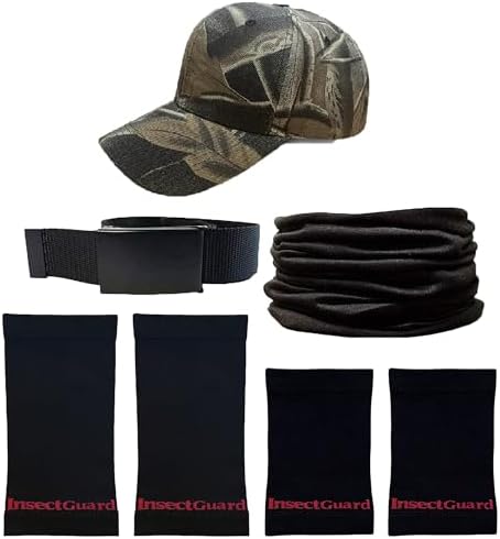 Tick Gaiters - Permethrin Treated, Ticks, Mosquitoes, Flies & More Insect Repellent, Unisex Adult, (Black/Camo) Complete Package 1