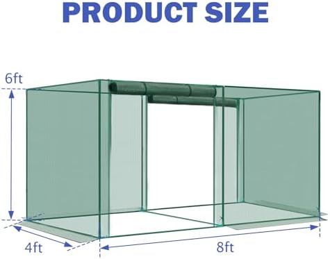 4' x 8' x 6' Crop Cage Plant Protection Tent with Zippered Doors, Pest Guard Cover for Vegetable Garden, Raised Beds, Fruits & Outdoor Plants, Dark Green