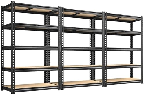 REIBII 3 Pack Garage Shelving for Warehouse, Heavy Duty Metal Shelving