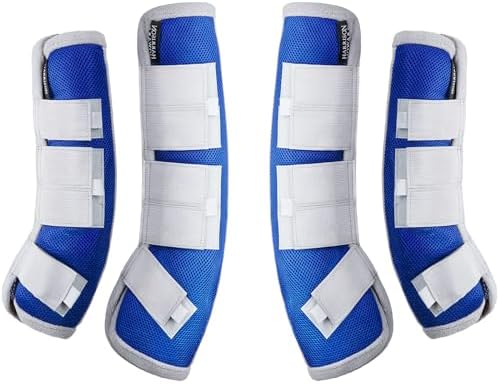 Harrison Howard Horse Fly Boots Leg Guards Fly Boots Protection Set of 4 Aquamarine Large Full Size