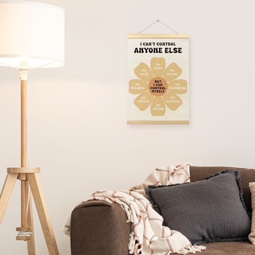 TLESKE Mental Health Classroom Poster Hanger Frame, Psychology Hanging Wall Art Room Decor for School Counselor Therapy Therapist Office, Things I Can Control Banner Print, Calming Room Decor, 12x16