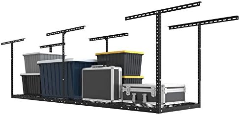 FLEXIMOUNTS 2x8 Overhead Garage Ceiling Storage Rack Organization, Black