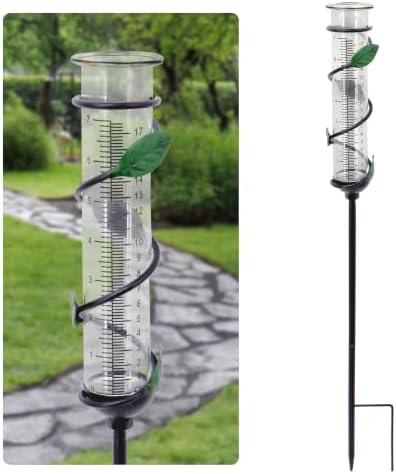 27" Garden Rain Gauge - 7" Plastic Tube for Outdoor Indoor Use, Patio Yard Decor Statue