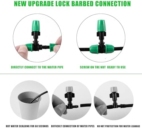 1/4" Lock Barbed Misting Cooling Drip Irrigation System