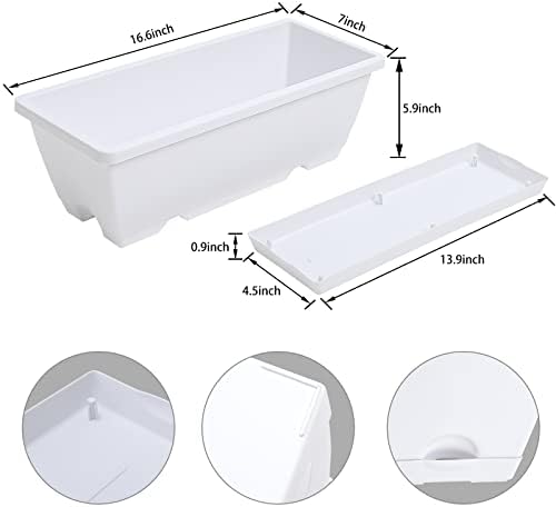 CHUKEMAOYI Window Box Planter,7Pack Plastic Vegetable Flower Planters Boxes