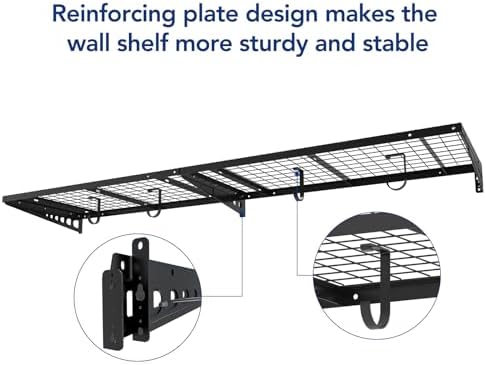 FLEXIMOUNTS 2 Pack 2x4ft Garage Storage with 4 Hooks, Black