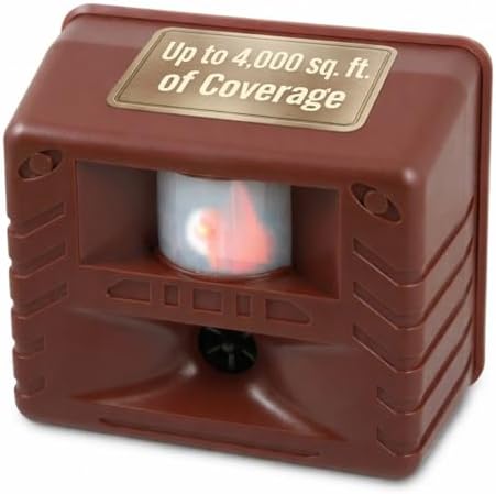 Bird-X Deer Gard, Ultrasonic and Motion-Activated Device to Mitigate Deer and Other Animals, Ideal for Outdoor Spaces, Easy to Install and Operate, Covers 4,000 sq. ft., 15–25 kHz Frequency Range