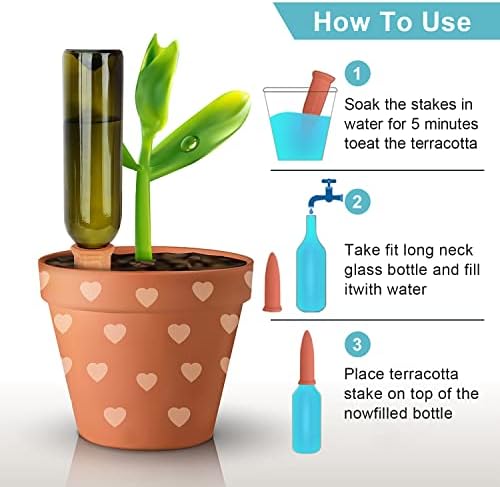 10 Pieces of Plant Watering Piles, Plant Watering Devices,Plant Water Seepage Devices, Clay self Watering Nails, Used for Automatic Watering Systems for Indoor and Outdoor Plants in Vacation Homes