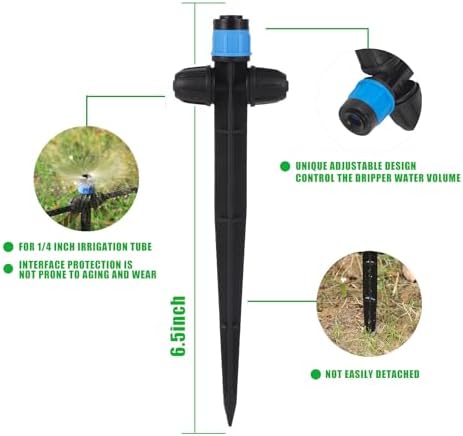 25 Pcs Drip Irrigation Fan Emitter for 1/4" Irrigation Tubing