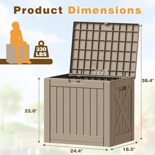 Flamaker Resin Deck Box 40 Gallon Waterproof Outdoor Storage Box