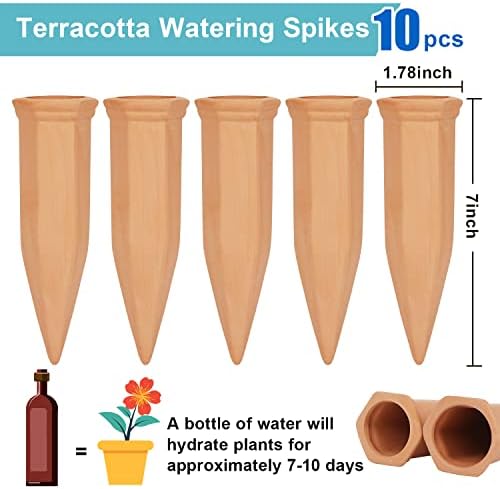 10 Pieces of Plant Watering Piles, Plant Watering Devices,Plant Water Seepage Devices, Clay self Watering Nails, Used for Automatic Watering Systems for Indoor and Outdoor Plants in Vacation Homes