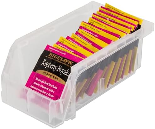 ReadySpace Small Stackable Plastic Storage Bins, 12-Pack, Clear