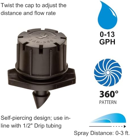 Rain Bird MBSPF10S Drip Micro-Bubbler, Full Circle, 10-Pack