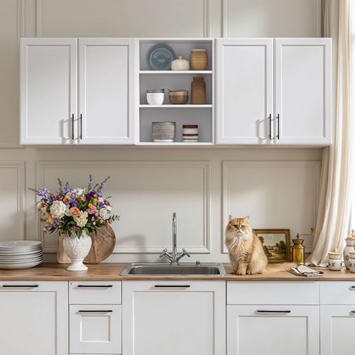 Furnaza 62.8" W Wall Cabinets for Laundry Room with Adjustable Shelf