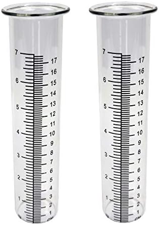 JOYBee 7inch Garden Glass Rain Gauge Replacement Tubes for Yard Garden Outdoor(Pack of 2)