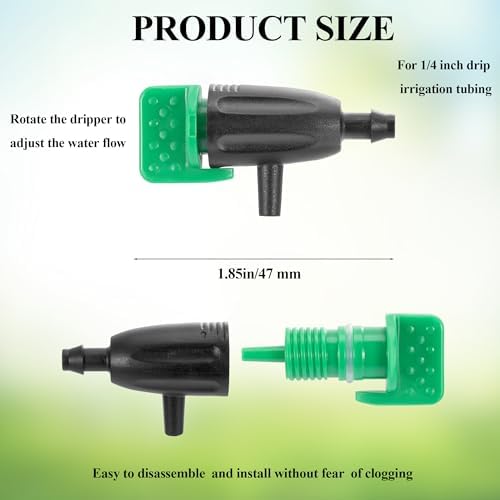 50 Pcs Adjustable Water Flow Irrigation Dripper,Drip Emitters