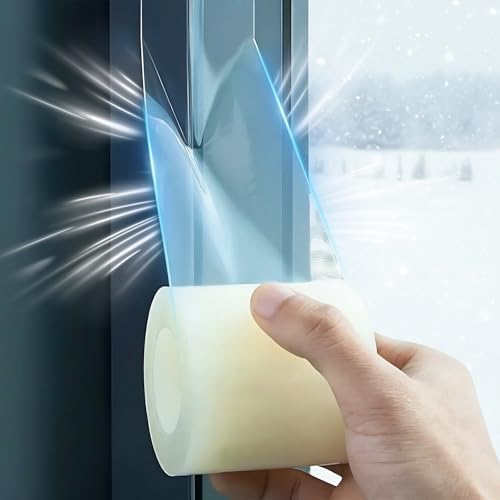Window Insulation Tape for Winter Heavy Duty Weather Stripping Sealing Film Tape Draft Stopper 3 in x 105 Ft Keep Warm & Save Energy Easy Apply & Remove for Doors and Windows