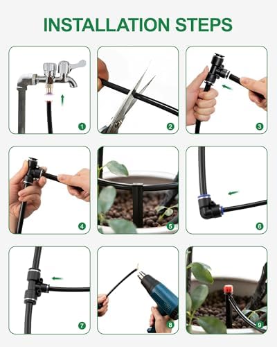 Drip Irrigation System for Garden, 180FT Tubing