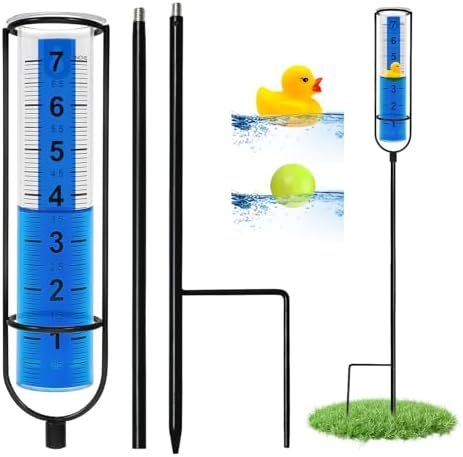 Rain Gauge Outdoor for Yard, Plastic Rain Water Guage with Floating Duck