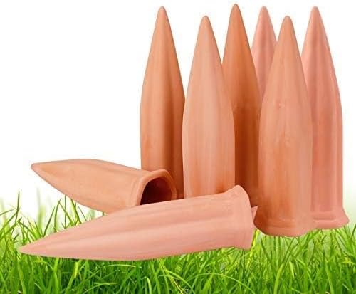 Plant Watering Devices 8 Pack Terracotta Vacation Plant Waterer Wine Bottle Watering Stakes Slow Release Plant Watering Spikes Self Watering Devices for Indoor Outdoor Plants (8)