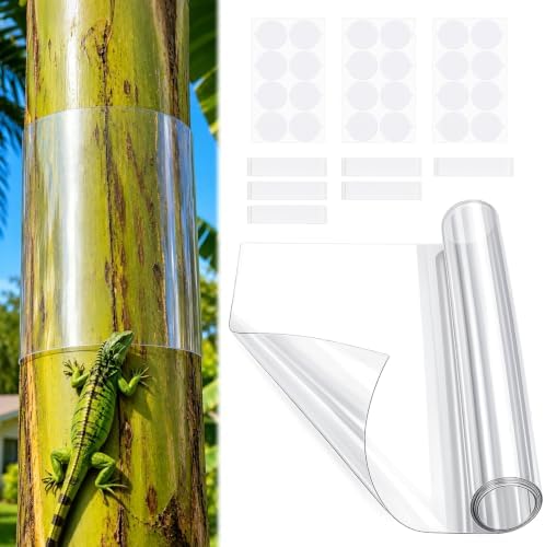 Squirrel Tree Guard, 59IN x 16IN Iguana Tree Wrap, Thickened PET Plastic Tree Trunk Protector Guard for Iguana Prevention,Squirrel Baffle for Bird Feeder Poles, Anti-Reptiles Climbing Barrier