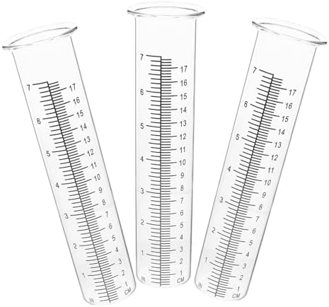 MERRYHAPY 3pcs 7-inch Freeze Proof Rain Gauge Set for Garden and Lawn with Large Scale Measurement, Plastic Outdoor Rain Meter Tube for Accurate Yard Weather Monitoring