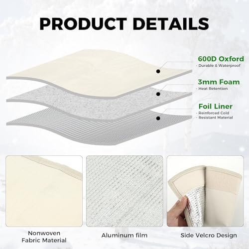 Tree Covers for Winter - Tree Winter Protection with 600D Waterproof Oxford Fabric,Adjustable for 9.8"-14.9" Trunk Circumference, Protects from Snow, Deer & Birds (4 Pack)