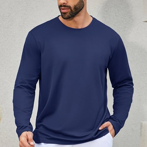 LeeHanTon Men's Sun Shirts Sun Protection Hoodie Shirt UPF 50+ Long Sleeve Work Athletic Shirt with Hooded for Fishing Hiking