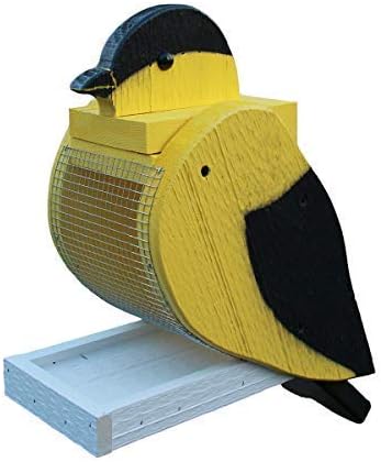 Outdoor Hanging Bird Feeder Seed Tray, Gold Finch Bird Shaped Wooden BirdFeeders with Easy Refill Head - Bird Feeders for Outdoors Hanging - Hanging Bird Feeder - Bird Feeders for Outside