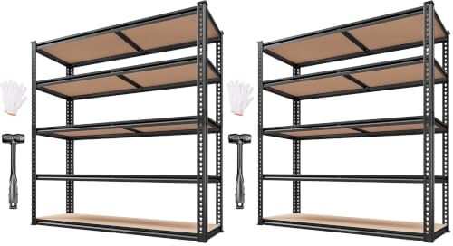 REIBII 40" W Storage Shelves,2500LBS Heavy Duty Garage Shelving for Basment (Pack of 2)