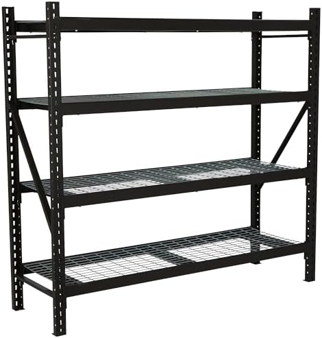 Ironton 4-Tier Industrial Steel Shelving Unit, 8,000-Pound Load Capacity, Garage Storage Rack, 77" W x 24" D x 72" H