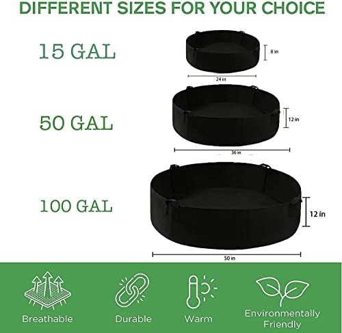 ZtohPyo 2-Pack 50 Gallon Plant Grow Bags, Large Fabric Raised Garden Bed with Handles,Durable Garden Beds Planters Aeration Gardening Container to Grow Vegetables for Outdoor Plants
