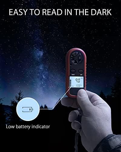 Wintact Digital Anemometer Handheld, Digital Wind Speed Meter 0 to 65mph