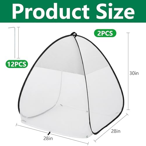 2Pcs Pop Up Garden Netting Bug and Shade Cover,Plant Sun Shade Netting Tent