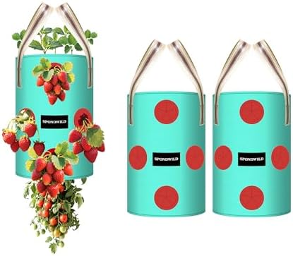 3 Pack 5 Gallon Hanging Strawberry Planter Bags for Tomatoes