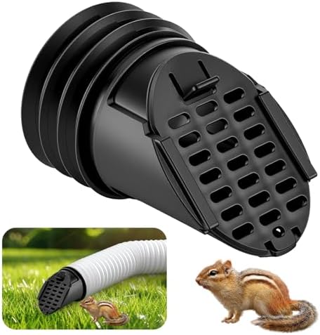 Rain Gutter Downspout Extension Hose Guard, Drain Downspout Extender Outlet Filter and Leaf Guard, for Standard 4'' Circular Threaded Hose, Black