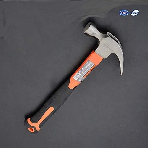 Edward Tools 16 oz Claw Hammer with Fiberglass Handle (Pack of 2) - All Purpose Hammer with Forged Hardened Steel Head - Ergo Shock Absorbing Rubber Grip