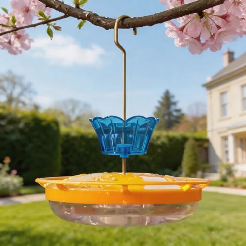 3oz Plastic Ant Moat for Hummingbird Feeder, 2-Pack Blue Insect Guards