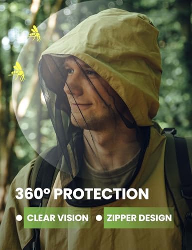 Mosquito Jacket, Durable Bug-Proof Jacket with Adjustable Hood & Pocket, Summer Mosquito Suit Outdoor Proof Clothing