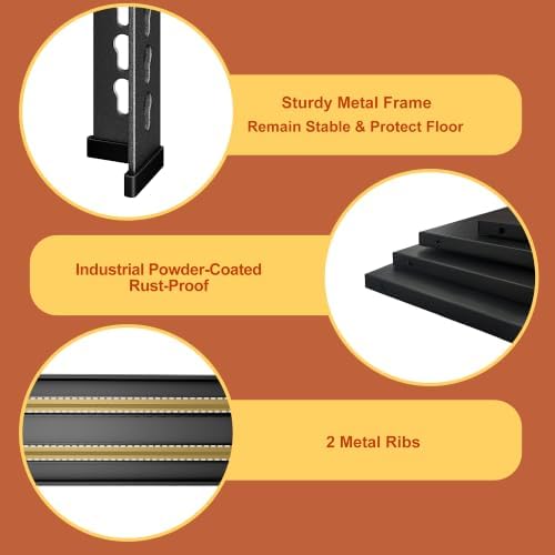 5-Tier Garage Shelving Heavy Duty, 48''W x 18''D x 78''H Metal Shelving Unit, 2400 lbs Weight Capacity Adjustable Storage Shelves for Retiple Tanks, Aquariums, Pantry, Black