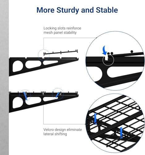 FLEXIMOUNTS 4-Pack 2x3ft Garage Shelving, 24"x72" Storage Shelves, Black