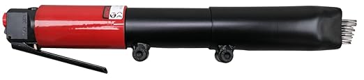 CS Unitec | 121.2099 Basic Kit | Heavy-Duty Inline-Grip Needle Scaler. Air-Powered, 19-Needle Scaler for Cleaning Weld Seams, Texturing Concrete, and Removing Coatings and Corrosion – Made in England