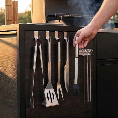 9-Piece BBQ Grill Tool Set, Stainless Steel with Storage Bag