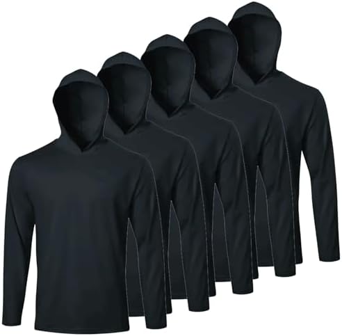 LeeHanTon Men's Sun Shirts Sun Protection Hoodie Shirt UPF 50+ Long Sleeve Work Athletic Shirt with Hooded for Fishing Hiking