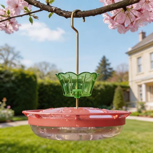 3oz Plastic Ant Moat for Hummingbird Feeder, 2-Pack Green Insect Guards