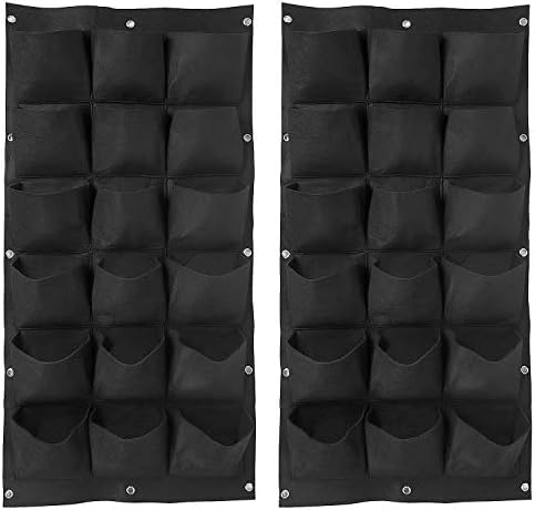 ZOENHOU 2 Pack Total 36 Roomy Pockets Vertical Garden Planter, Wall-Hanging Flower Pot Bags, Felt Wall Mount Balcony Planter Pouch for Herbs, Succulent, Flowers and Vegetables