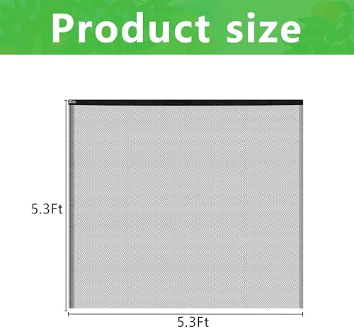 5.3 x 5.3 Ft Black Large Fruit Tree Netting with Zipper and Drawstring, Breathable Mesh Garden Bird Netting Plant Cover, Insect Bird Barrier Net Mesh for Protect Fruits Plants from Squirrel Bugs