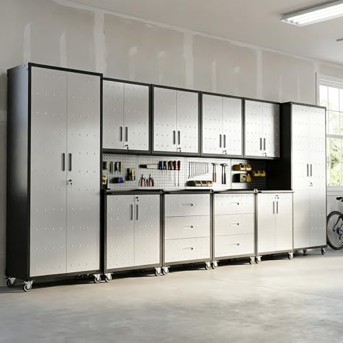 10-Piece Heavy Duty Steel Garage Cabinet System