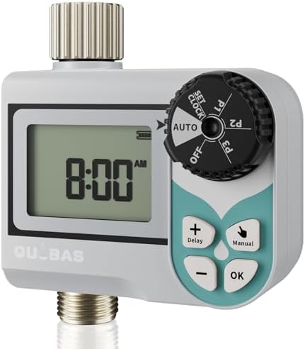 QUOBAS Low Pressure Water Timer, Weekly Sprinkler Timer for Garden Hose